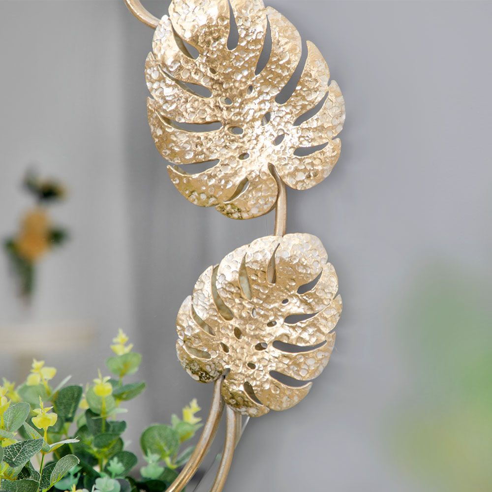 Зеркало настенное Monstera Deliciosa (Монстера) Айвори Мраморное золото