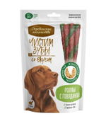 Роллы для чистки зубов собак с говядиной "Чистим зубы. Деревенские лакомства" набор из 8 упаковок по 0,1кг