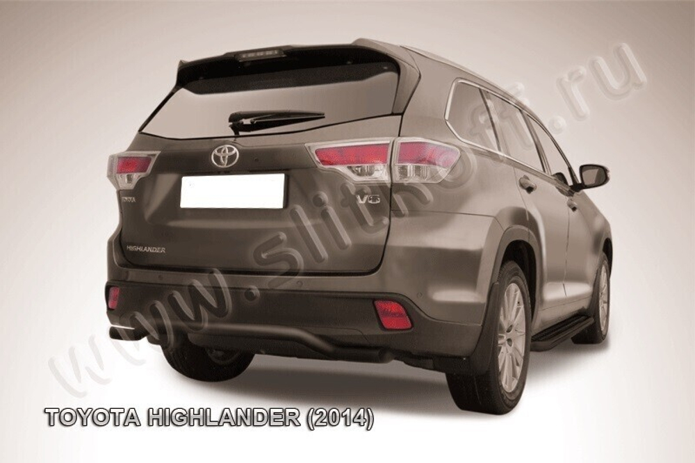 Защита заднего бампера Toyota Highlander (2014-2016) d57 волна черная