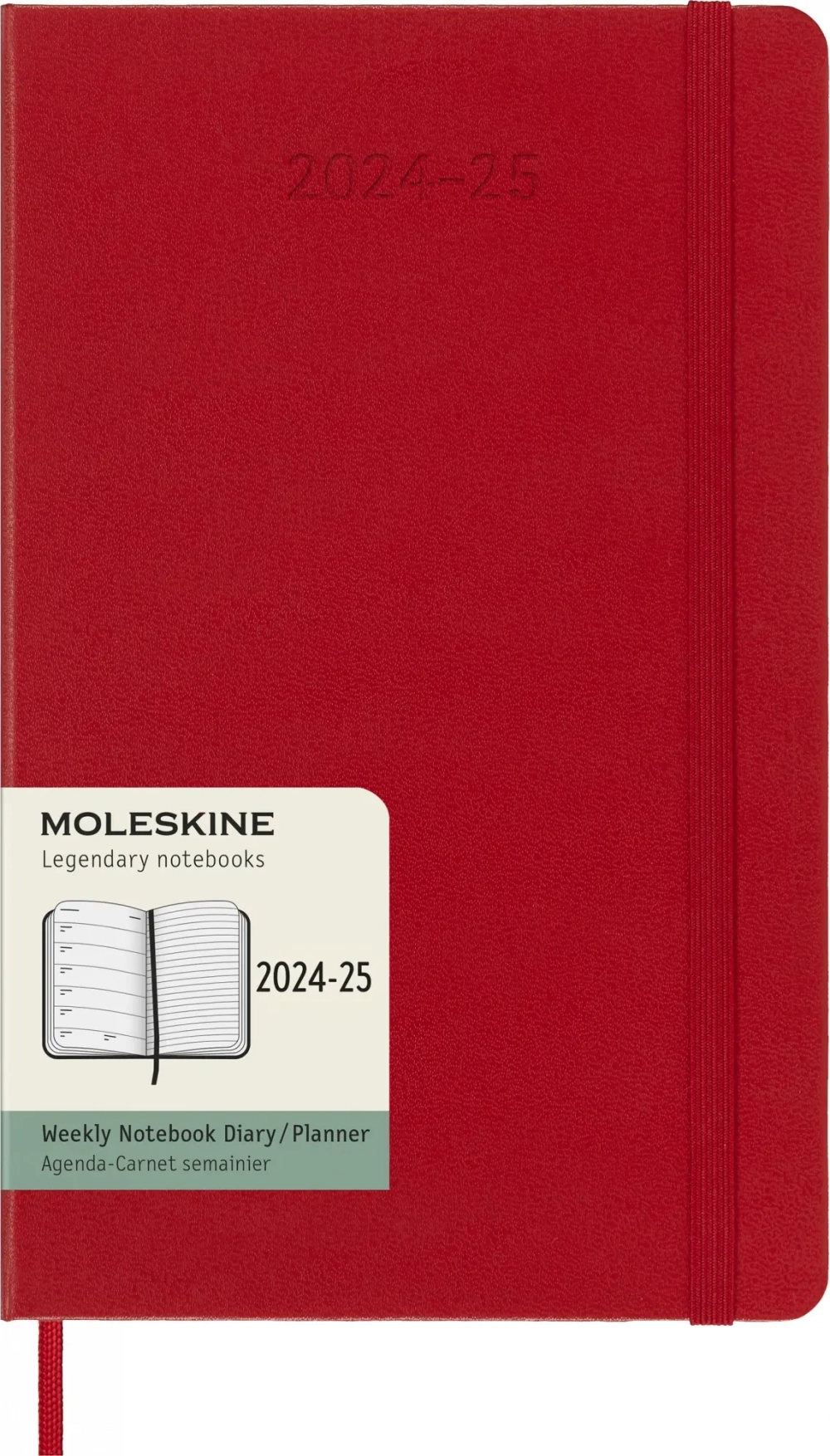 Еженедельник на 2025-2026 гг Moleskine Academic WKNT (DHF218WN3) 13х21 см, твердая обложка, красный
