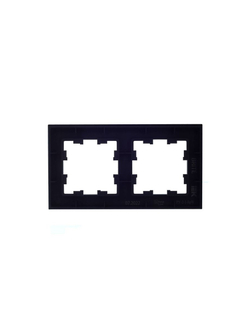 Рамка 2-м BRITE РУ-2-1-БрЧ металл черн. IEK BR-M22-M-K02