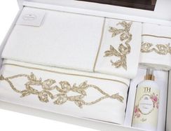 Полотенца  DURANTE крем 3 пр. и ароматизатор TIVOLYO HOME