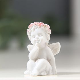 Сувенир фигурка Ангелок-милашка в венке из роз 2х2х3,5 см