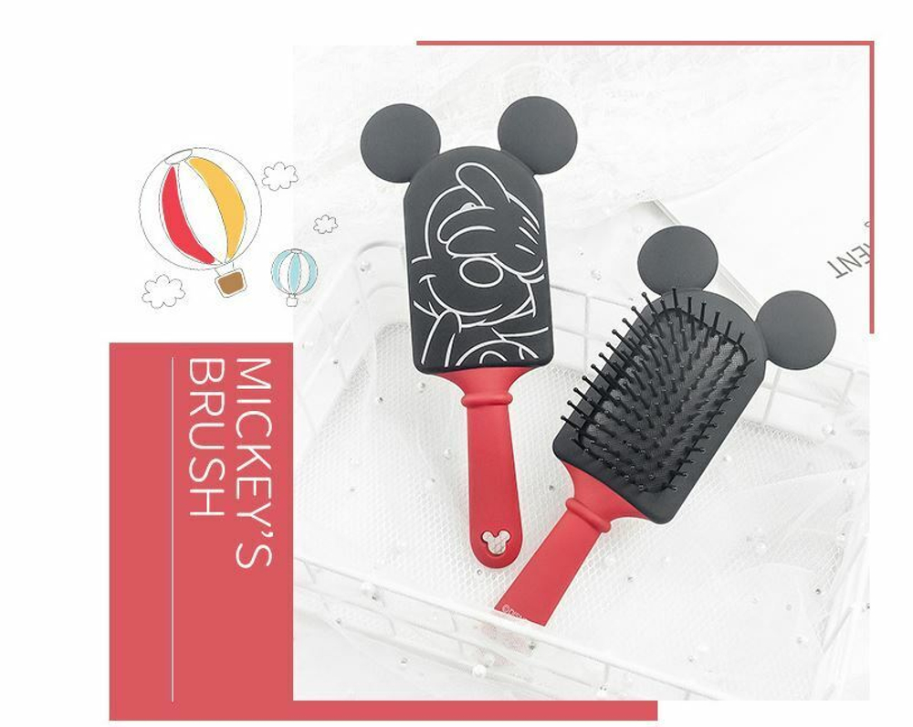 SALE! Массажная расческа Disney Mickey Mouse, на мягкой подушечке,1 шт. Белый+ красный.