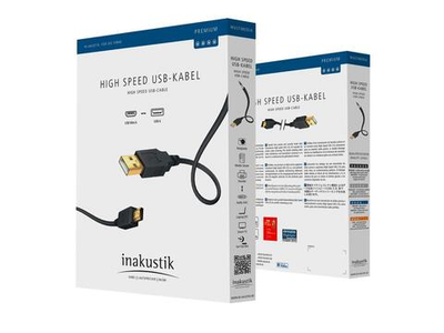 Кабель USB INAKUSTIK Premium High Speed USB 2.0, 1 m, 01070001