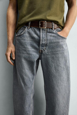 ZARA ДЖИНСЫ BARREL FIT, ЛИНЯЛЫЙ СИНИЙ