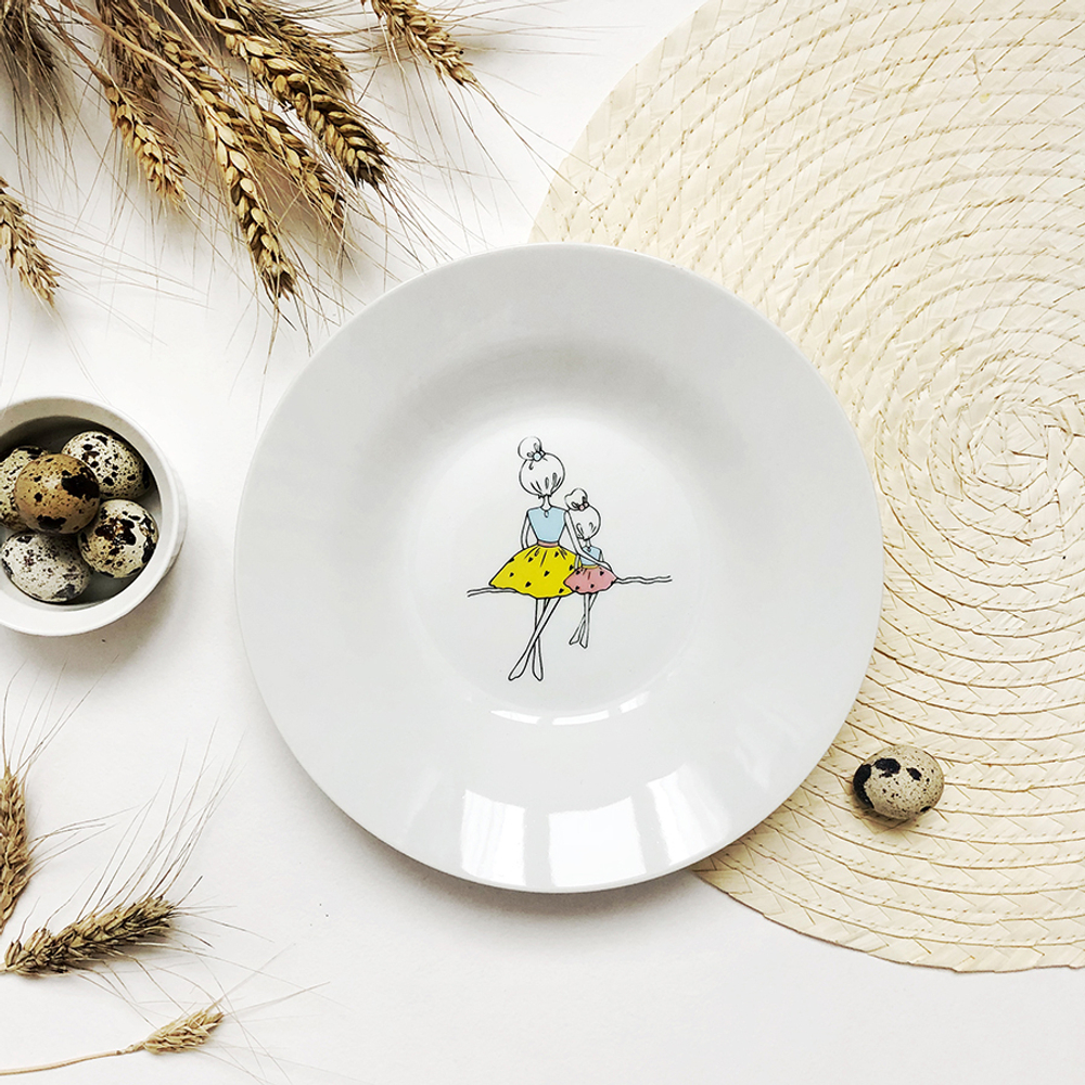 Тарелка глубокая «Мама» 20 см фарфор