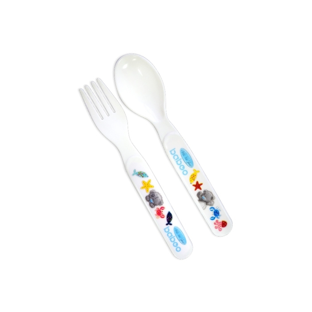 4337467 Вилка и ложка BABOO Me to you, от 4 месяцев