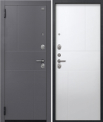 Входная дверь SEZAM A-11 Чёрный муар+Кашемир графит - Кашемир белый