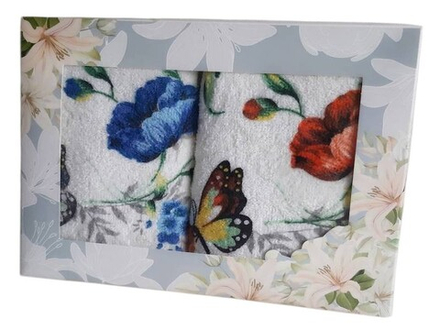 Набор из 2-х махровых полотенец в подарочной упаковке, 100% хлопок, Китай.