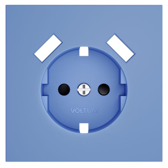 Накладка для розетки с заземлением и защитными шторками, с USB A+A, S70 (деним)