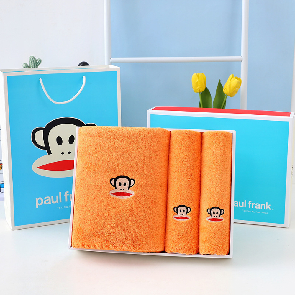 Подарочный набор полотенец из кораллового флиса "L" Paul Frank (Orange)