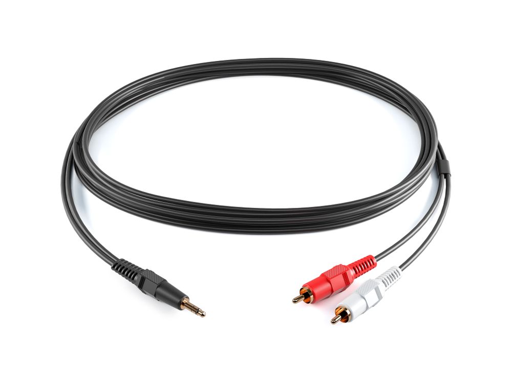 PROCAST cable S-MJ/2RCA.5 Межблочный кабель 3,5mm miniJack TRS-2RCA(male), длина 5m, черный