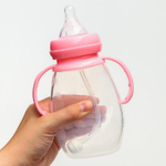 4780651 Бутылочка для кормления силиконовая, с ручками, 240 мл., цвет розовый, антиколик