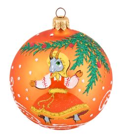 Элита НФШ-1506/2 Ел.украшение Шар «Козочка танцующая» оранж 95 мм