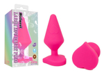 Розовая коническая анальная пробка с сердечком-ограничителем - 10 см. (Цвет: розовый)