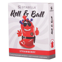 Стимулирующий презерватив-насадка Sitabella Roll & Ball Strawberry 1426