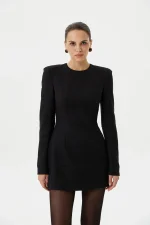 Платье с плечиками,Черный