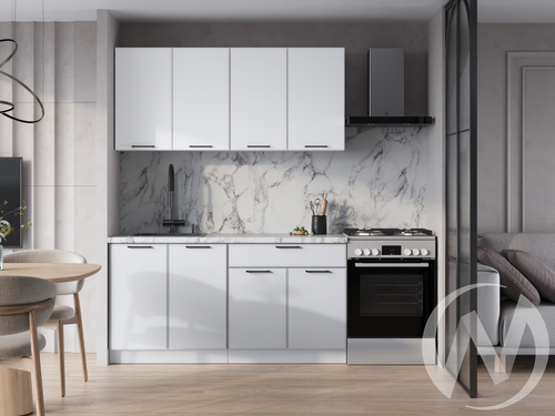 Кухня Тунис 1;6 (белый матовый)