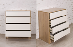 Комод с 4-мя ящиками Бруно дуб сонома/белый