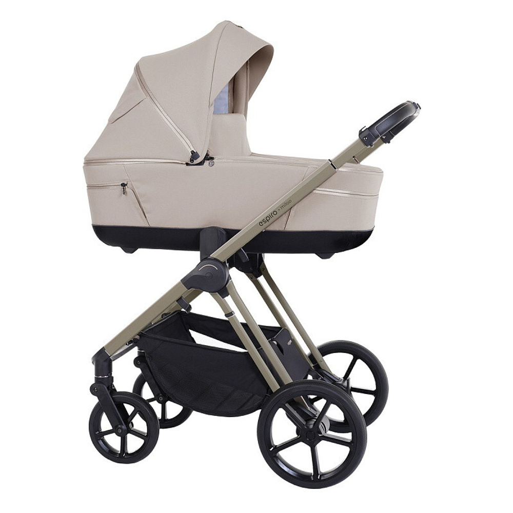 Детская коляска 3 в 1 Espiro Miloo 2025 и автокресло Pi Graphite 219 white pearl / Графитовый (Graphite 117)