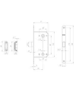 Защелка магнитная MAGNM96WC-50 INOX SN матовый никель