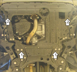 Защита картера Двигателя, КПП. 5 мм, Алюминий. для Toyota RAV 4 2010-2013 MOTODOR.32517