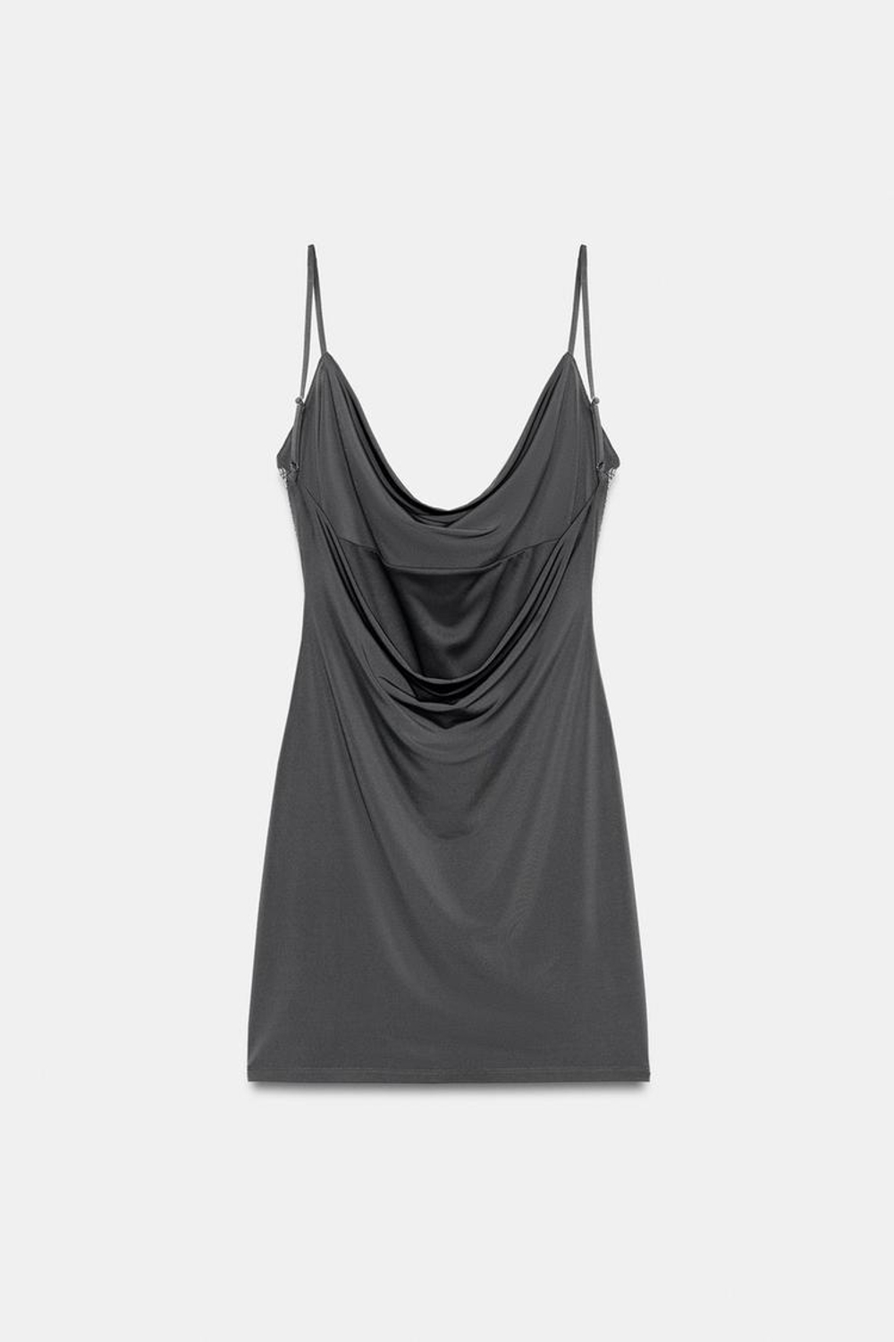 ZARA КОМБИНИРОВАННОЕ ПЛАТЬЕ, ТЕМНЫЙ СВИНЕЦ