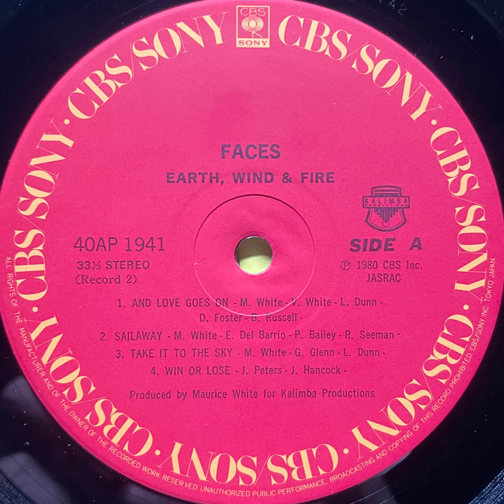 Earth, Wind & Fire ‎– Faces 2LP (Япония 1980г.)