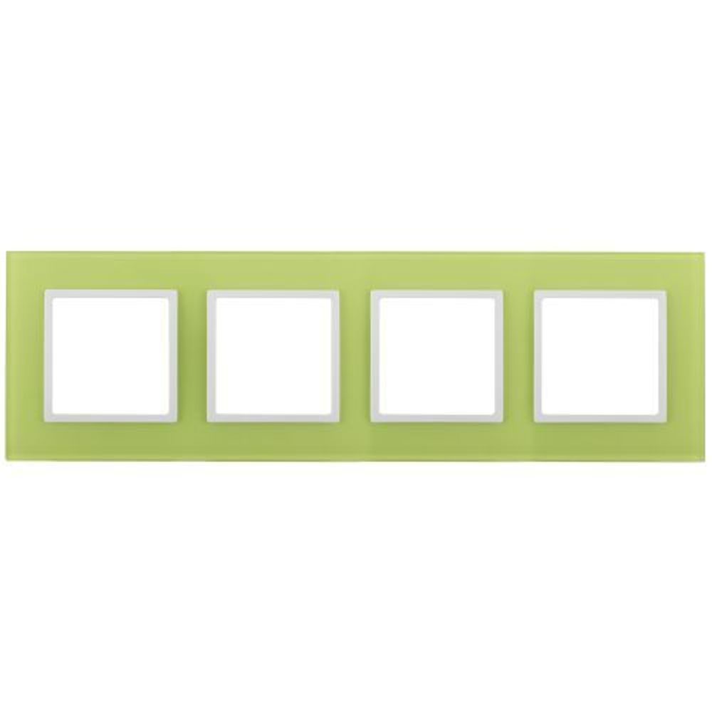 Рамка 4-м 14-5104-26 стекло Elegance лайм+бел. ЭРА Б0034534