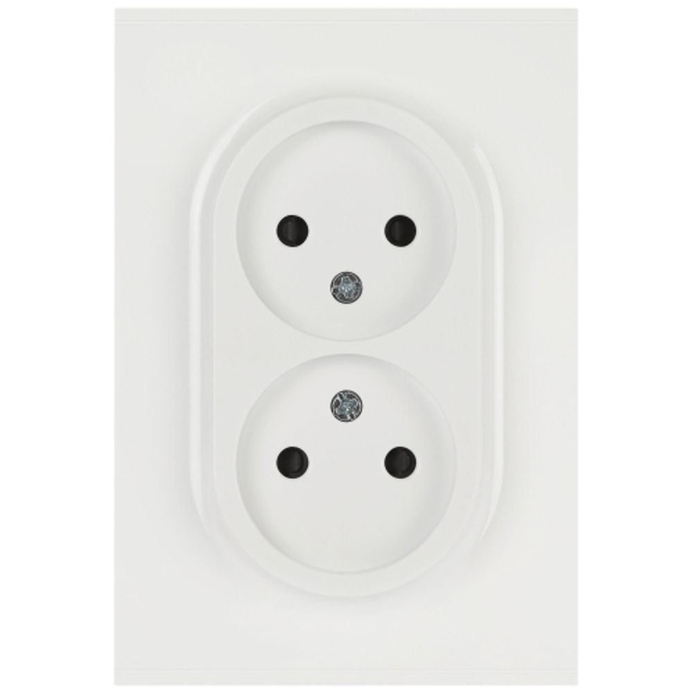 Розетка ЭРА Arktik 16-2107-01 без заземления двойная 2X2P 16А-250В белый