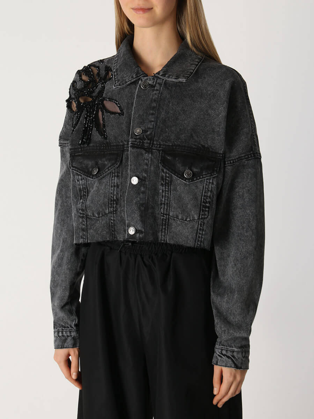 Jaket denim crop new arrivals