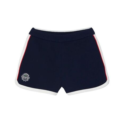 Женские теннисные шорты Lacoste Tennis Heritage Stretch Pique - navy blue/white