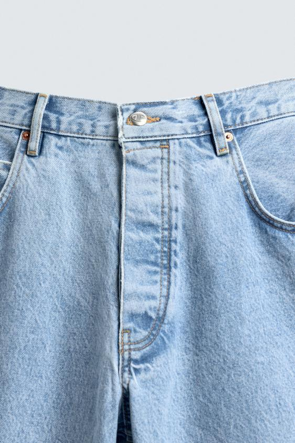 ZARA X CHAMPION ® ДЖИНСЫ СВОБОДНОГО КРОЯ, ГОЛУБОЙ