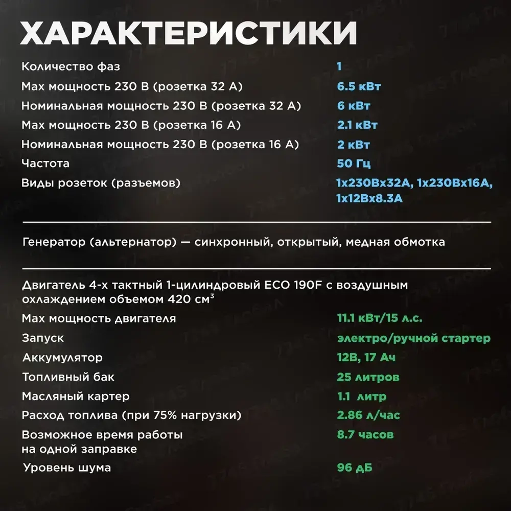 Генератор бензиновый (электростанция) ECO PE-9001ES