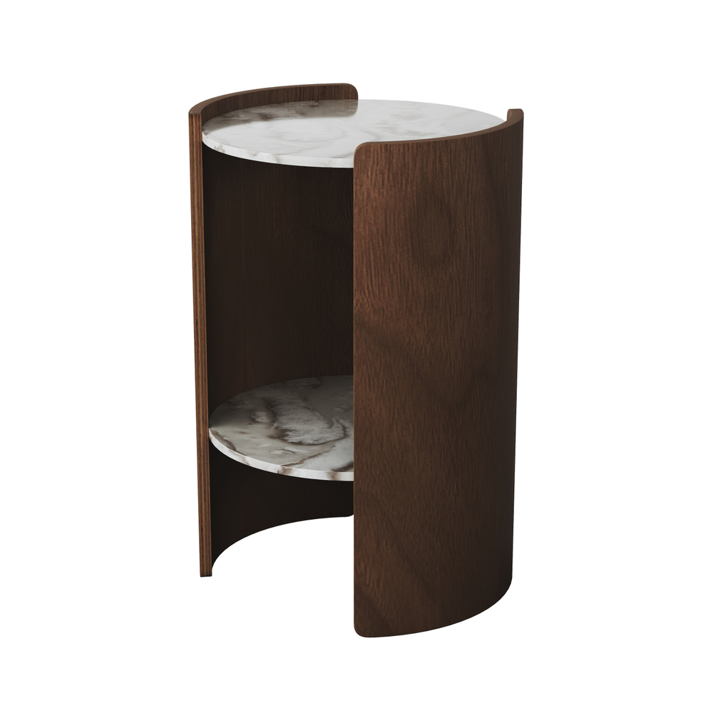 Столик Lagom Stone D 43 см высота 64 см (камень OV2, орех)