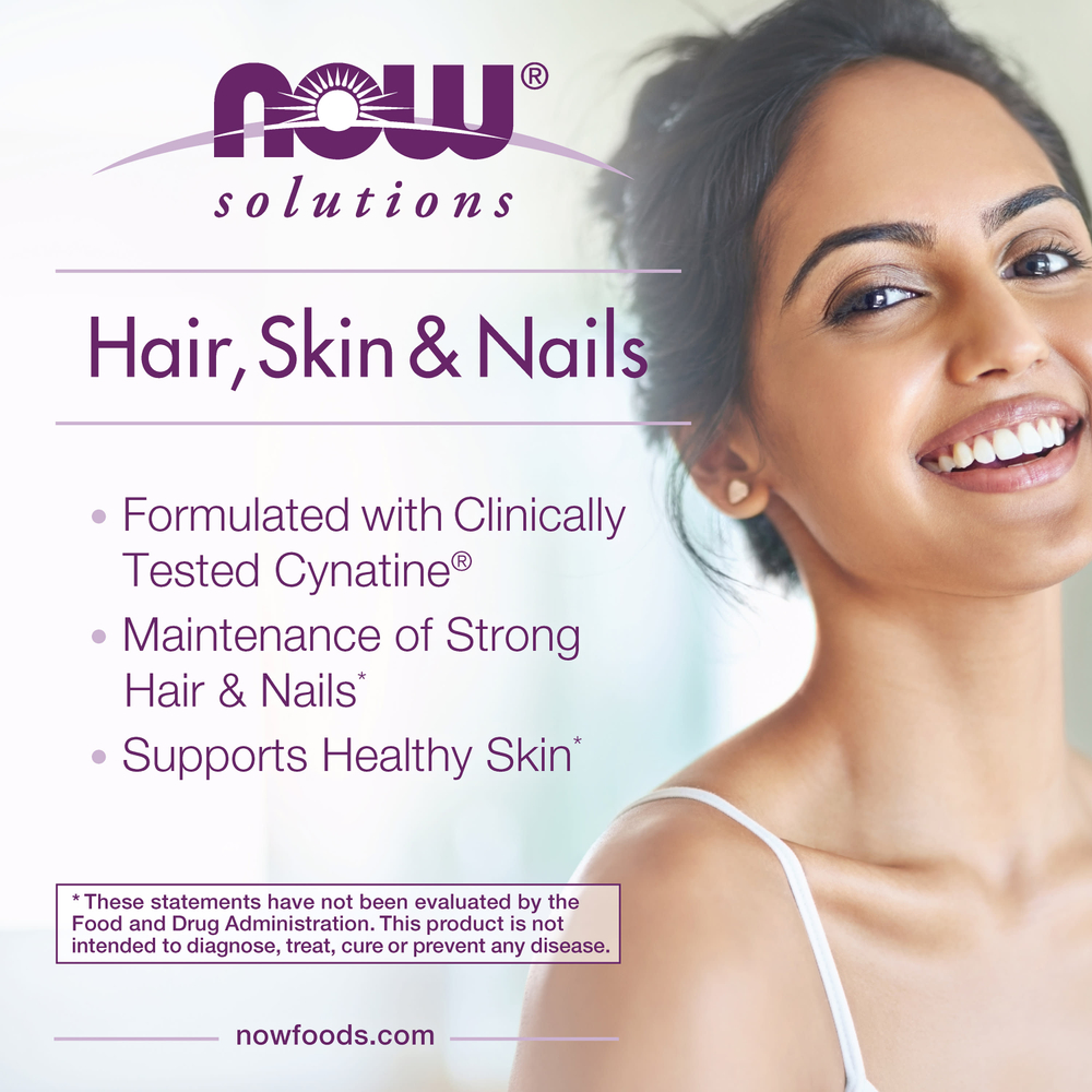 NOW Foods, Solutions, для здоровья волос, кожи и ногтей, 90 капсул