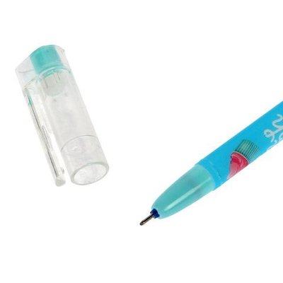 Ручка пиши-стирай гелевая 0,5 мм синяя "Мороженое"