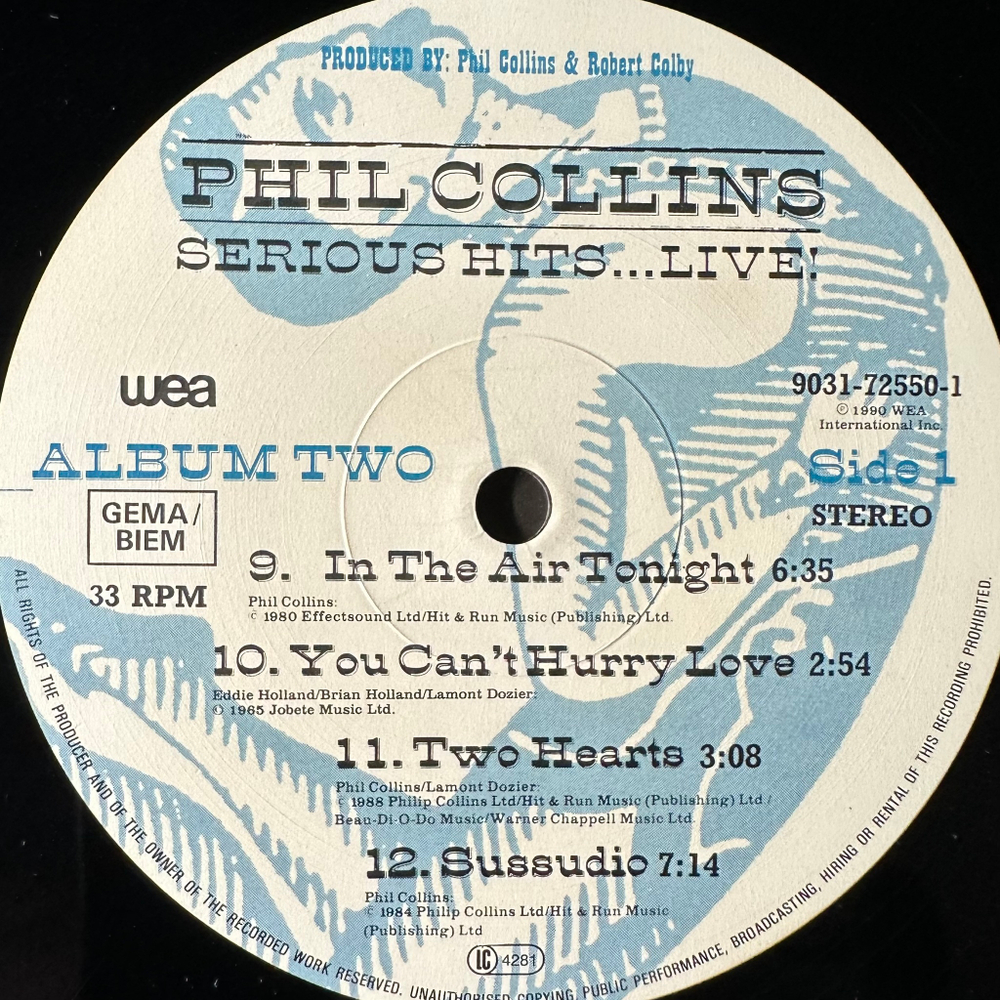 Phil Collins – Serious Hits...Live! 2LP (Европа 1990г.)