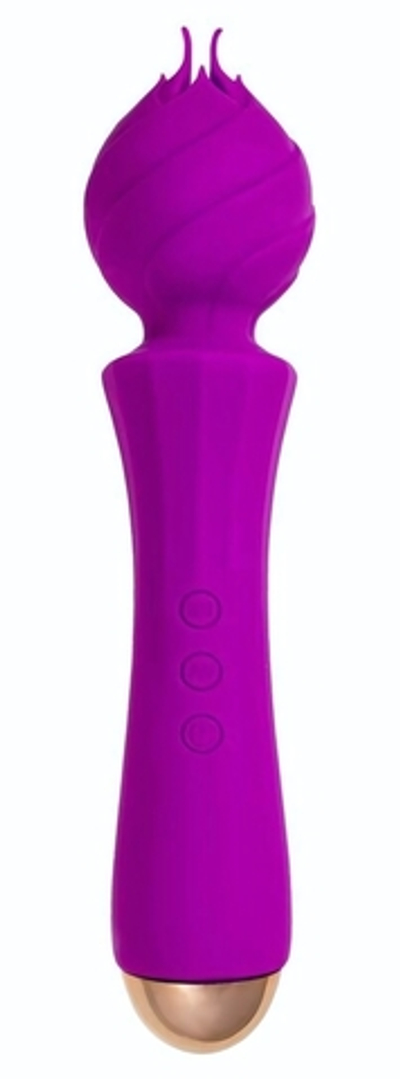 Лиловый вибратор Hyacinth с лепестками - 21,5 см. (Цвет: лиловый)