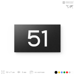 Табличка с номером 51 на дверь квартиры, для офиса, кабинета, аудитории, склада, черная 120х70 мм, Айдентика Технолоджи