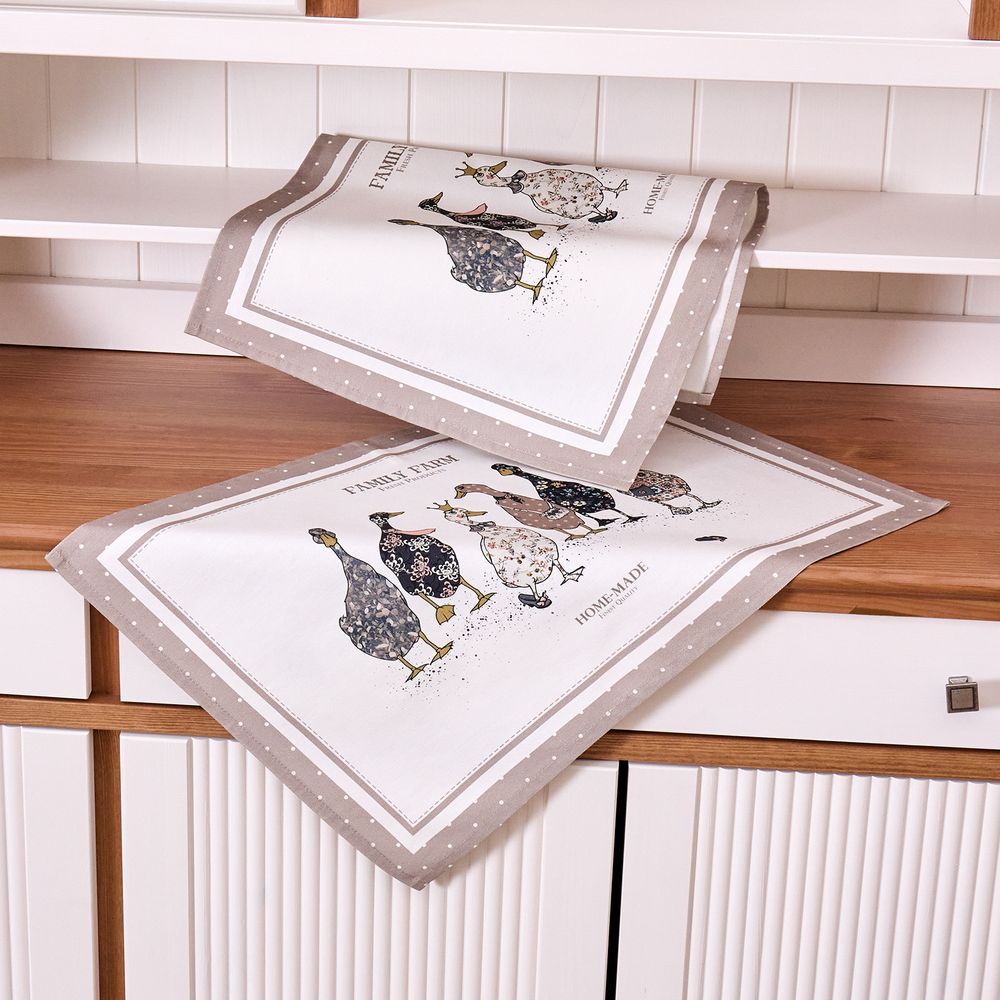 НАБОР ПОЛОТЕНЕЦ ИЗ 2-ХШТ"FAMILY FARM",40Х60СМ, 100% ХЛОПОК, КАПУЧИНО