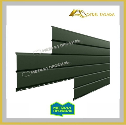 Сайдинг металлический L -Брус ХL VikingMP Е- RALL 6007 Бутылочно-зеленый 0.5мм