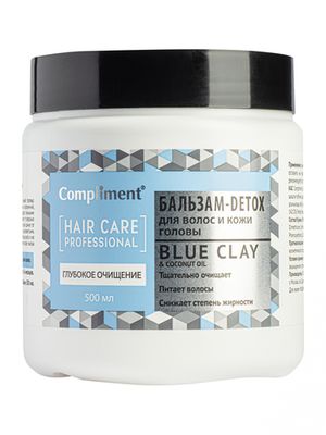 Compliment BLUE СLAY and Coconut oil  Глубокое очищение Бальзам-DETOX для волос и кожи головы