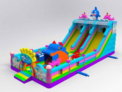 Коммерческий надувной батут «На морском дне 3», 15*7*7 м