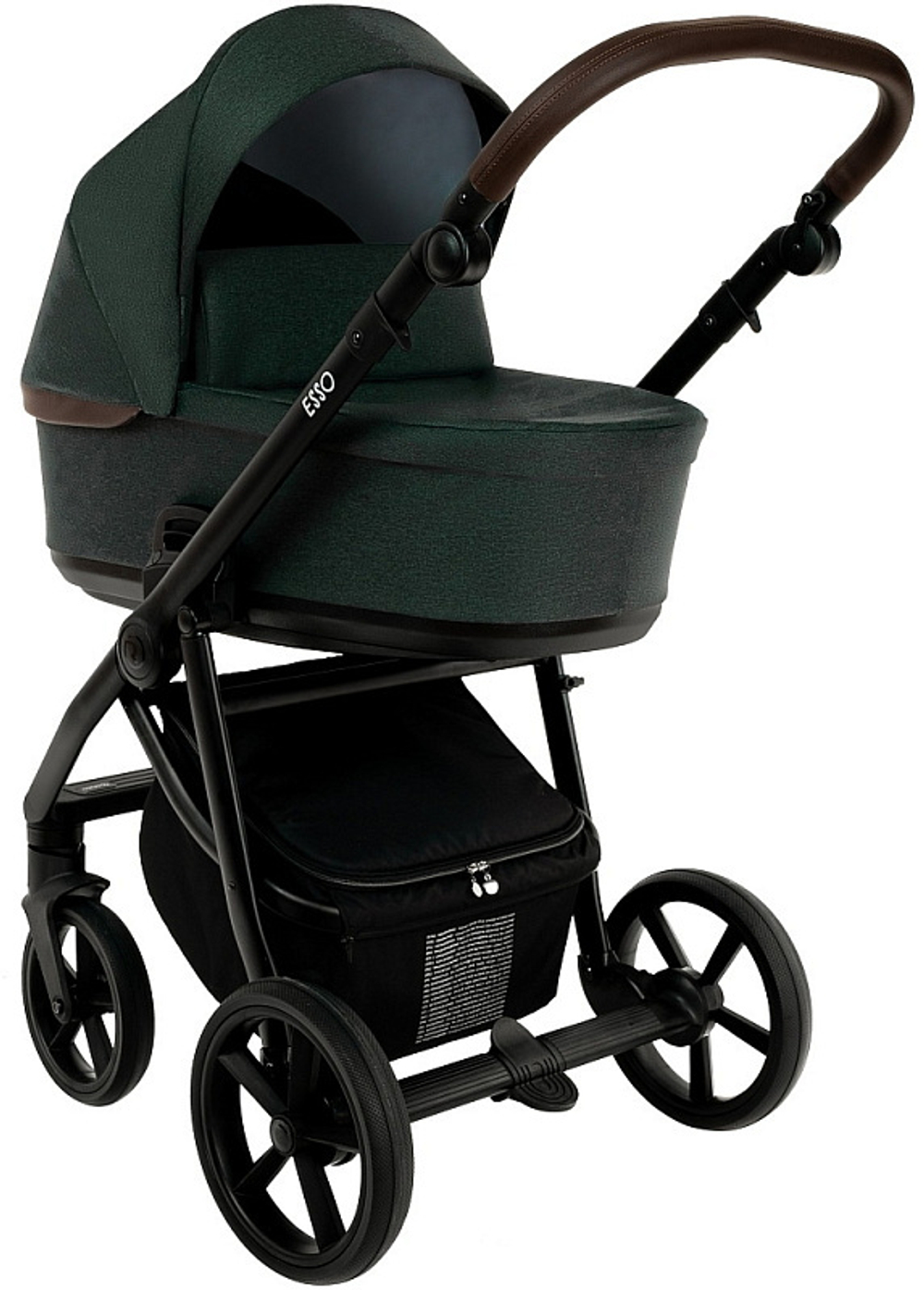 Детская коляска Roan Esso 2025 3 в 1 с автокреслом Tutis Elo Lux Black ESS113/1 Dark Green/Black