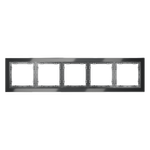 Рамка стеклянная VOLTUM S70 на 5 постов, (графит, стекло)