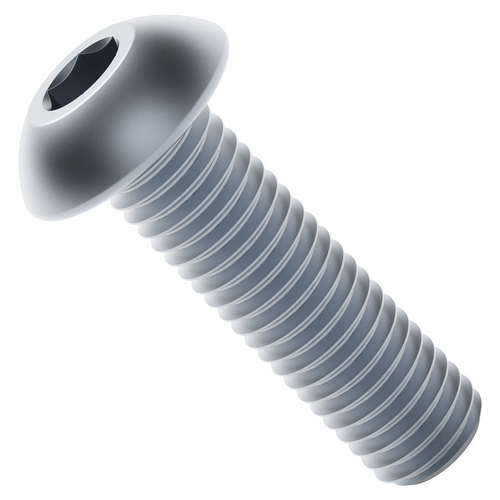 2802 Series Zinc-Plated Steel Button Head Screw (M4 x 0.7mm, 14mm Length) - 25 Pack