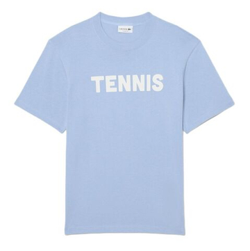 Мужская теннисная футболка Lacoste Printed Cotton - light blue