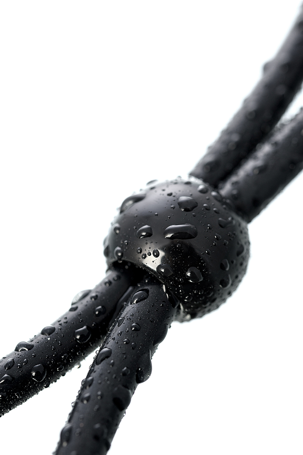 Лассо на пенис A-toys с тремя бусинами черное 19,5 см